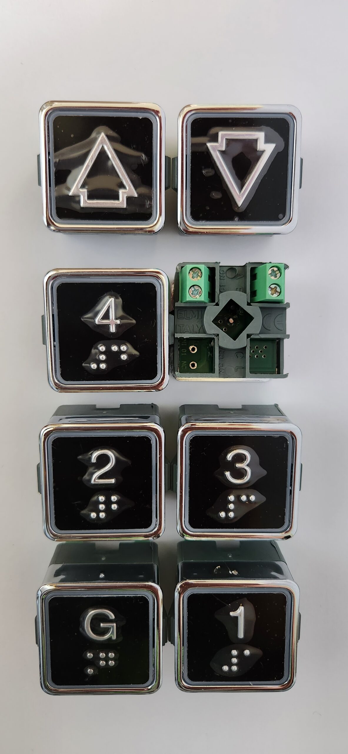 IGV ELMI Push Buttons TRQ4154LR RP42 - BLACK plate G, 1, 2, 3, 4